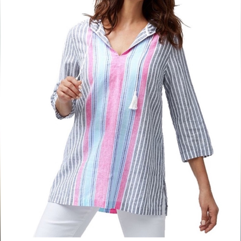 Tommy Bahama Lovely Lanes 3/4 Sleeve Baja Tunic Top Size Medium NWT